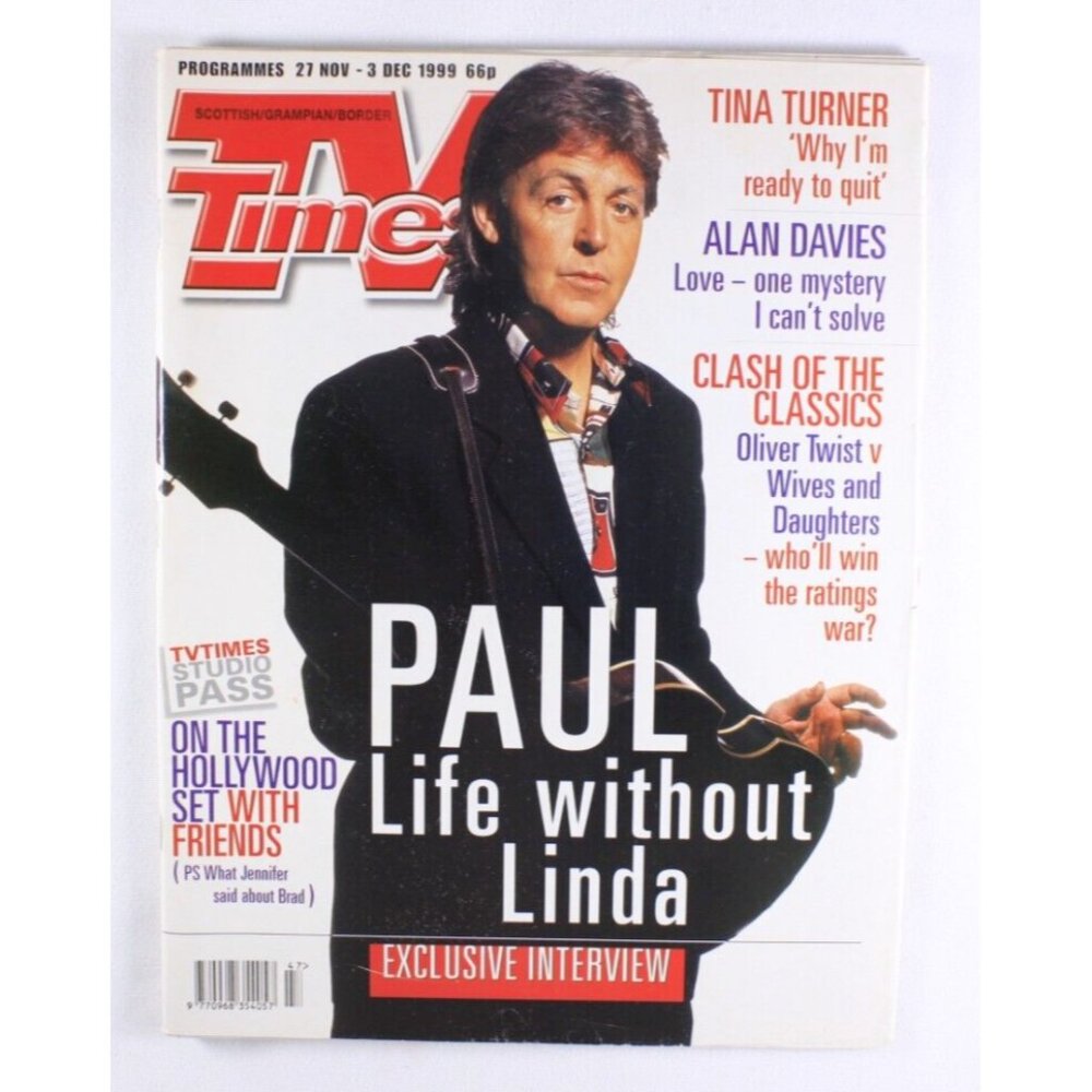 1999 Nov 27 - Dec 3 TV times magazine Paul McCartney, FRIENDS